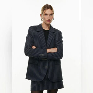 Babaton Navy Pinstripe Blazer